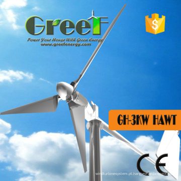 Turbina de vento Horiaontal Hawt 3KW com Ce